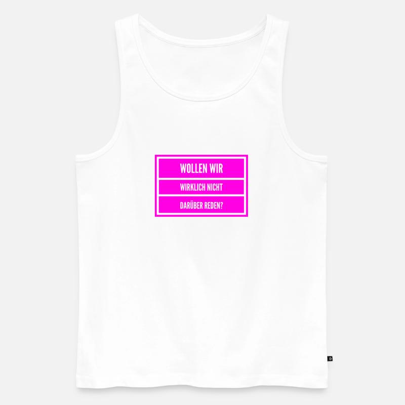 hast du Redebedarf? - Männer Premium Bio Tank Top - Weiß