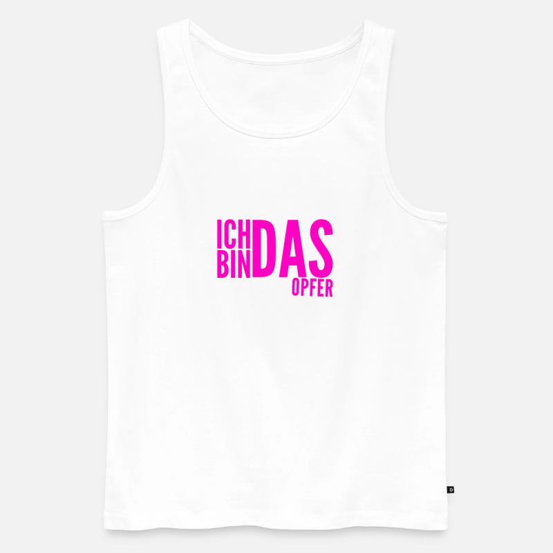 so sieht ein Opfer aus - Männer Premium Bio Tank Top - Weiß