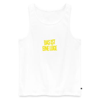 das ist eine Lüge - Männer Premium Bio Tank Top - Weiß - Vorne - Michal (187cm)