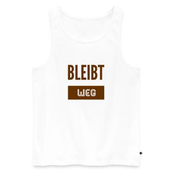 bitte halten sie Abstand - Männer Premium Bio Tank Top - Weiß - Vorne - AI Model Male 178 light (178cm)