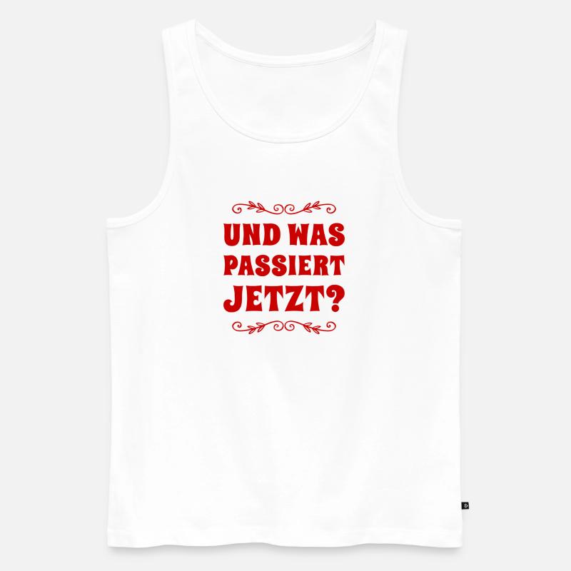 was wird jetzt passieren? - Männer Premium Bio Tank Top - Weiß