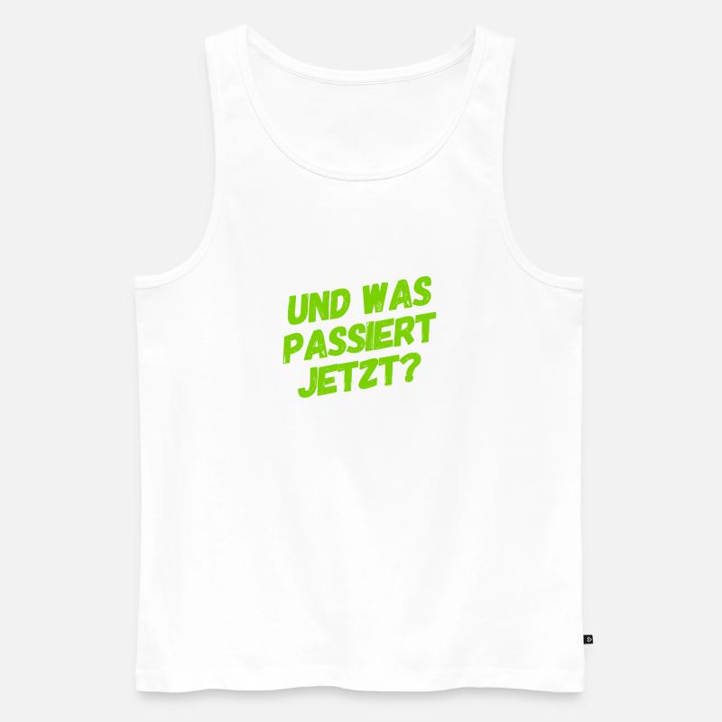ich bin so gespannt - Männer Premium Bio Tank Top - Weiß