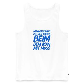 ich liebe Minimalismus - Männer Premium Bio Tank Top - Weiß - Vorne - Michal (187cm)