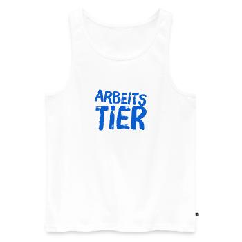 arbeiten geht immer - Männer Premium Bio Tank Top - Weiß - Vorne - Michal (187cm)