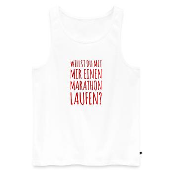 einen Marathon laufen - Männer Premium Bio Tank Top - Weiß - Vorne - Michal (187cm)