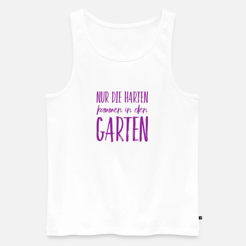 ich möchte in den Garten - Männer Premium Bio Tank Top - Weiß