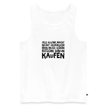 BITCOIN macht dich glücklich - Männer Premium Bio Tank Top - Weiß - Vorne - Michal (187cm)
