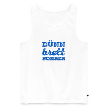 Dünnbrettbohrer - Männer Premium Bio Tank Top - Weiß - Vorne - Michal (187cm)