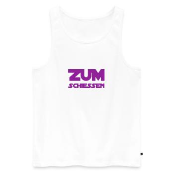 wie lustig - Männer Premium Bio Tank Top - Weiß - Vorne - Michal (187cm)