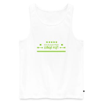 ich glaub mein Schwein pfeift - Männer Premium Bio Tank Top - Weiß - Vorne - Michal (187cm)