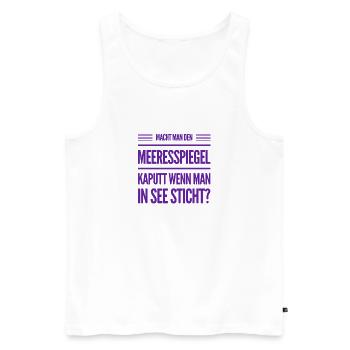 kommt die Zerstörung? - Männer Premium Bio Tank Top - Weiß - Vorne - Michal (187cm)