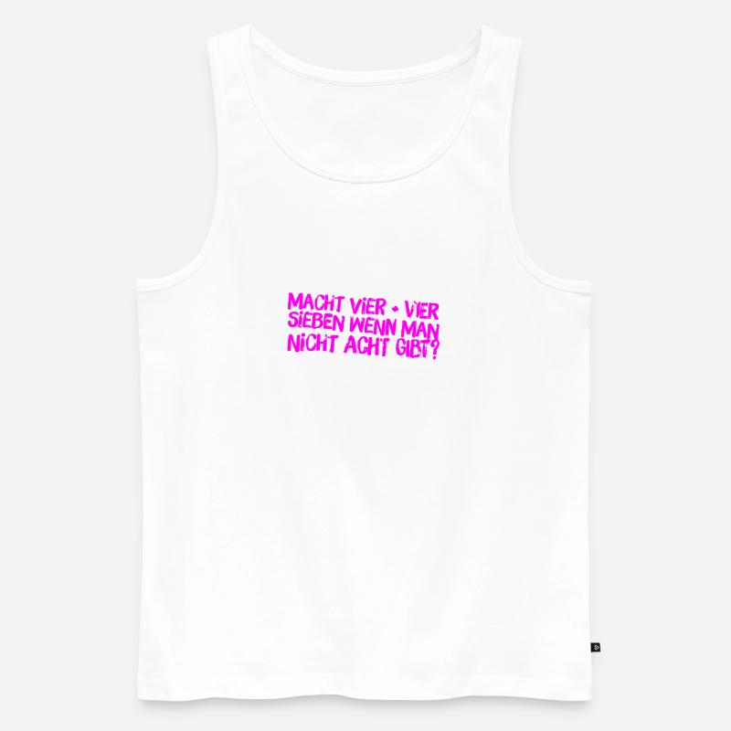 Vier plus Vier - Männer Premium Bio Tank Top - Weiß