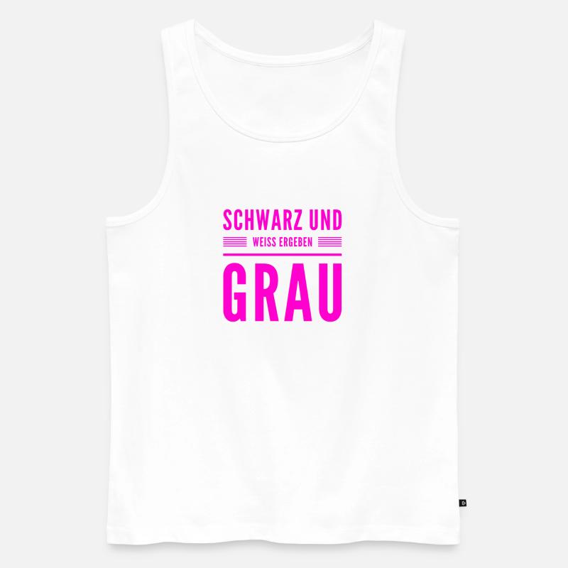ich will grau - Männer Premium Bio Tank Top - Weiß