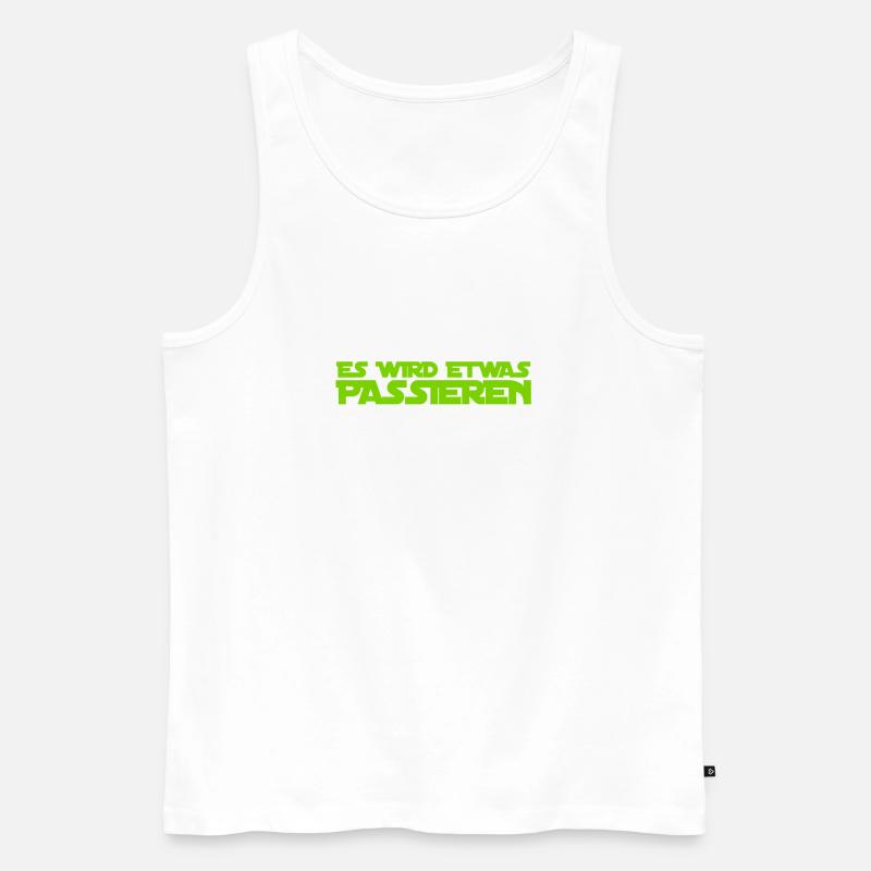 das passiert bald - Männer Premium Bio Tank Top - Weiß
