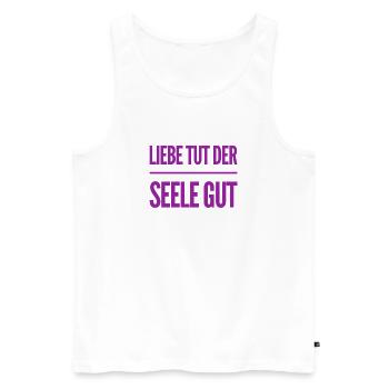 the soul wants to be loved - Men's Premium Organic Tank Top - white - Front - Michal (187cm)