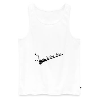 Kleine Hexe Besen - Männer Premium Bio Tank Top - Weiß - Vorne - Michal (187cm)