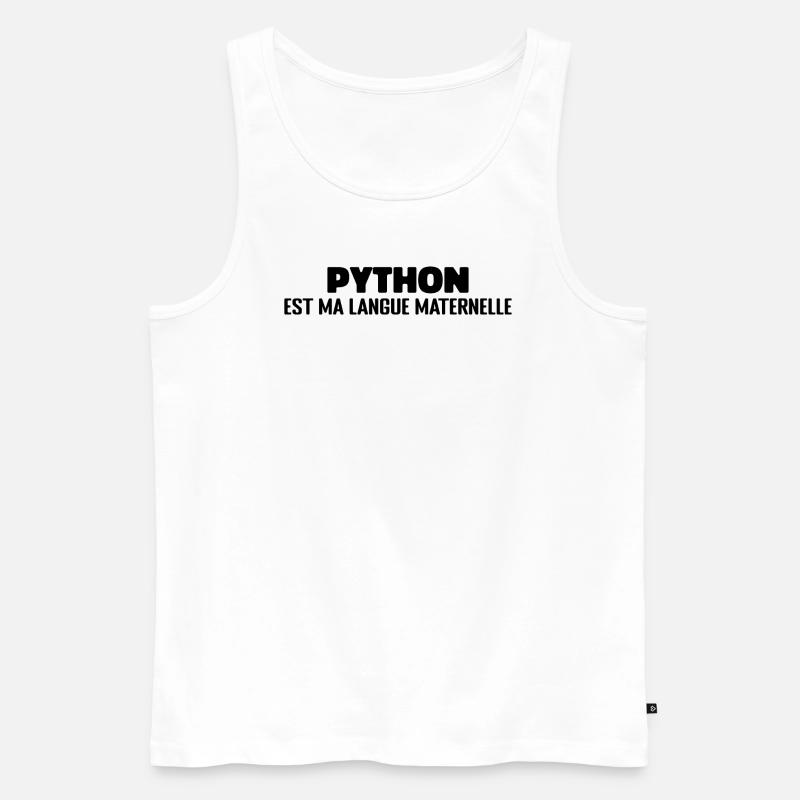 Python Est Ma Langue Maternelle - Débardeur bio Premium Homme - blanc