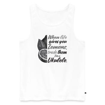 When life gives lemons trade for a Ukulele - Männer Premium Bio Tank Top - Weiß - Vorne - Michal (187cm)