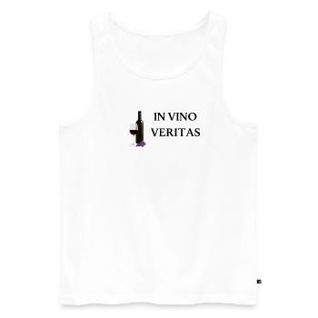 In Vino Veritas Wine Lovers Wine Saying Red Wine - Men's Premium Organic Tank Top - white - Front - AI Model Male 178 light (178cm)