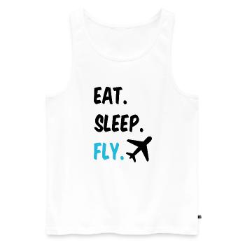 Pilot Eat Sleep And Fly Airplane - Men's Premium Organic Tank Top - white - Front - Michal (187cm)