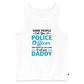 Proud To Be A Police Officer Daddy - Men's Premium Organic Tank Top - white - Front - Michal (187cm)