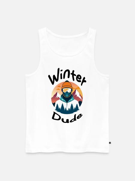 Winter Dude black - Männer Premium Bio Tank Top - Weiß