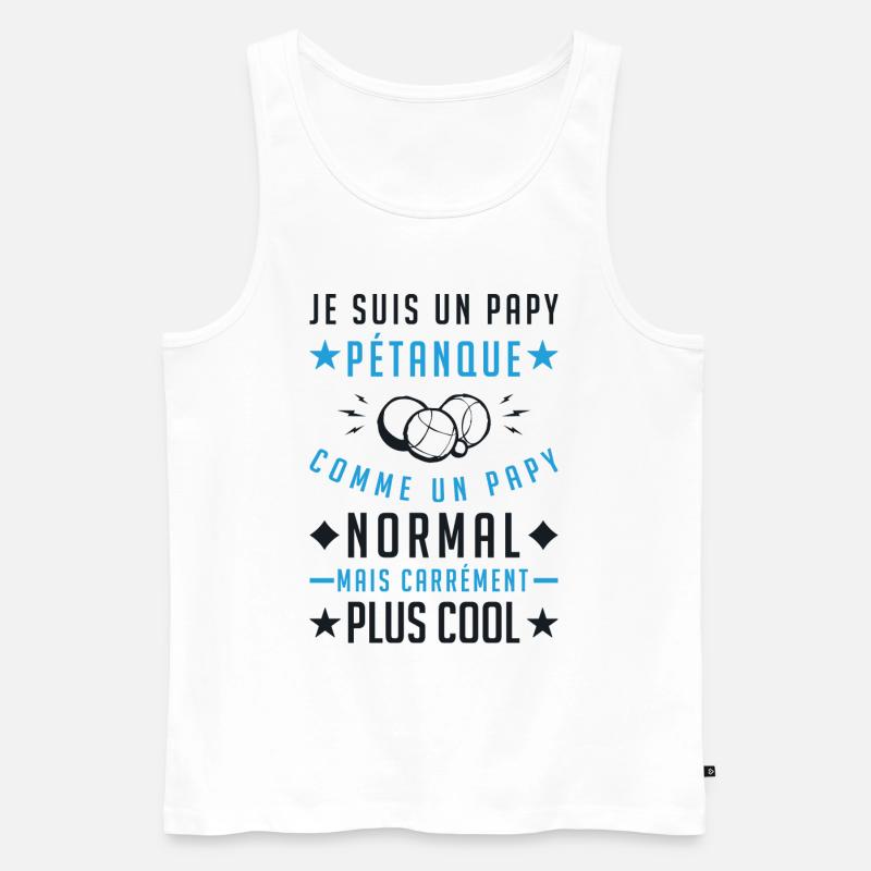 Ich bin ein Opa Petanque - Männer Premium Bio Tank Top - Weiß