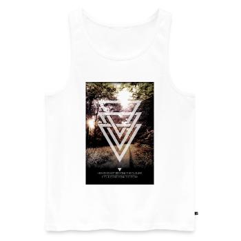 mystic forest triangles - Männer Premium Bio Tank Top - Weiß - Vorne - AI Model Male 178 light (178cm)
