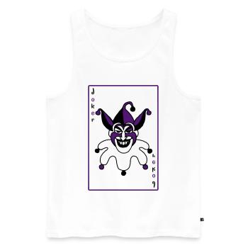Joker Karte Poker Halloween dreifarbig Clown - Männer Premium Bio Tank Top - Weiß - Vorne - Michal (187cm)