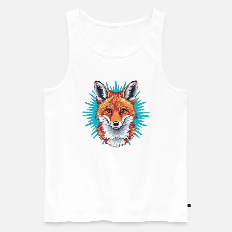 Fuchs - Illustration - Männer Premium Bio Tank Top - Weiß