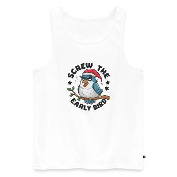 The early bird can take me - Men's Premium Organic Tank Top - white - Front - AI Model Male 178 light (178cm)