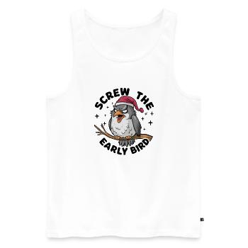 The early bird can take me - Men's Premium Organic Tank Top - white - Front - AI Model Male 178 light (178cm)
