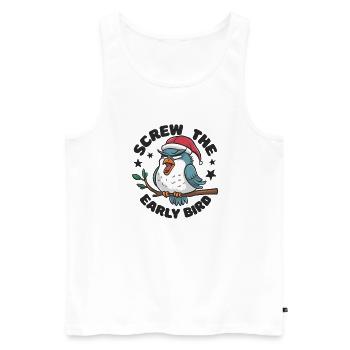 The early bird can take me - Men's Premium Organic Tank Top - white - Front - AI Model Male 178 light (178cm)