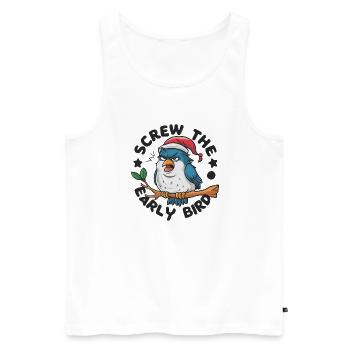 Der frühe Vogel kann mich mal - Männer Premium Bio Tank Top - Weiß - Vorne - AI Model Male 178 light (178cm)