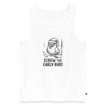 The early bird can take me - Men's Premium Organic Tank Top - white - Front - Michal (187cm)