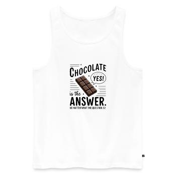 Schokolade ist die Antwort. Egal was die Frage ist - Männer Premium Bio Tank Top - Weiß - Vorne - Michal (187cm)