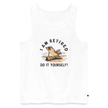 Ich bin im Ruhestand. Mach es selbst! - Männer Premium Bio Tank Top - Weiß - Vorne - AI Model Male 178 light (178cm)