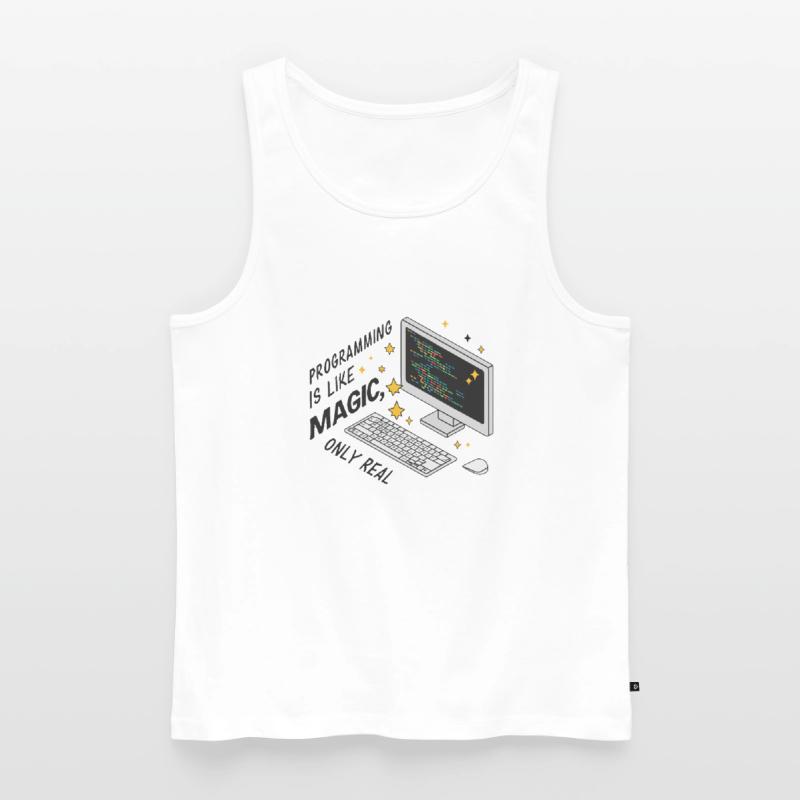 Programming is like magic, only real. Men's Premium Organic Tank Top