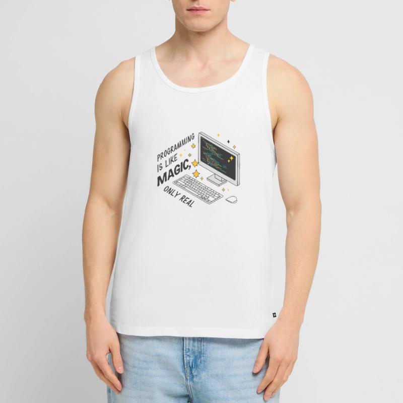 Programming is like magic, only real. Men's Premium Organic Tank Top