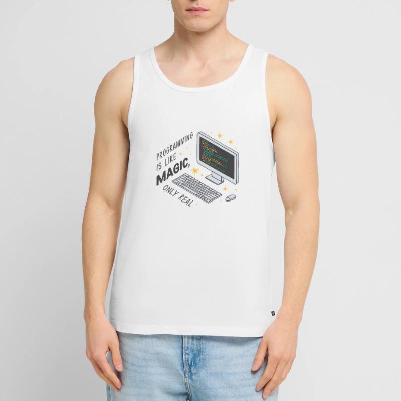 Programming is like magic, only real. Men's Premium Organic Tank Top
