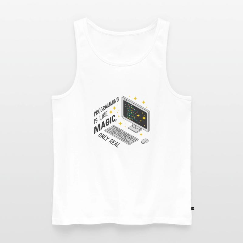 Programming is like magic, only real. Men's Premium Organic Tank Top