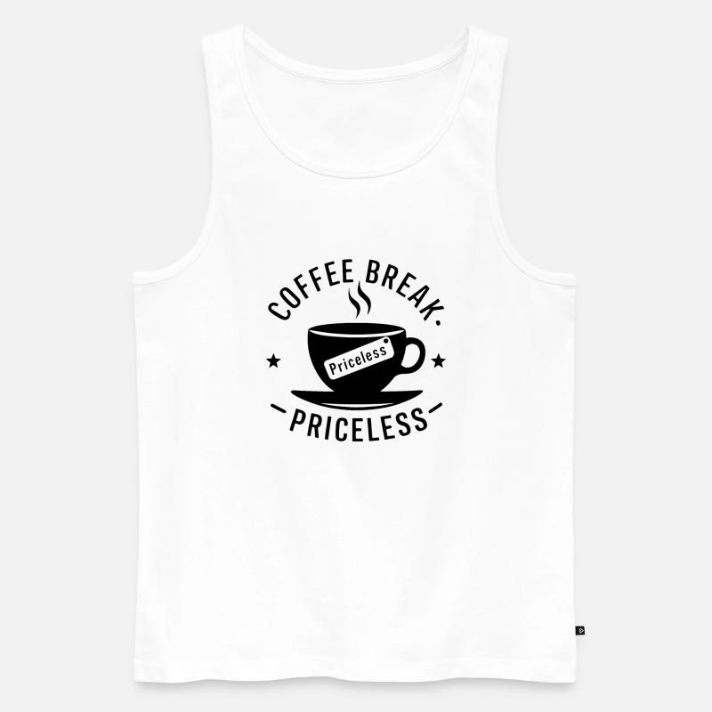 Kaffeepause - unbezahlbar - Männer Premium Bio Tank Top - Weiß