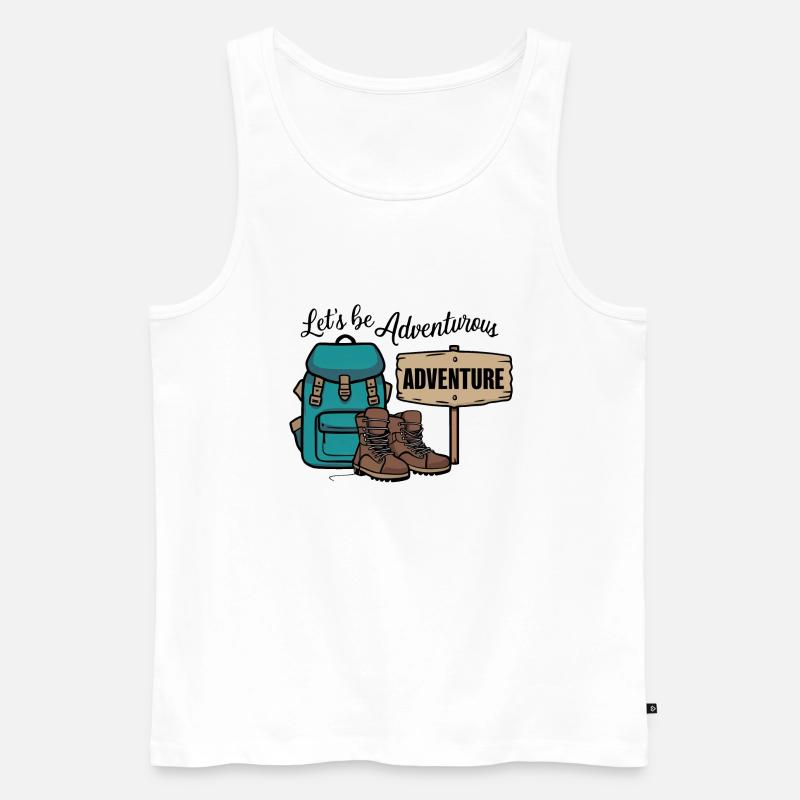 Lass uns abenteuerlich sein. - Männer Premium Bio Tank Top - Weiß