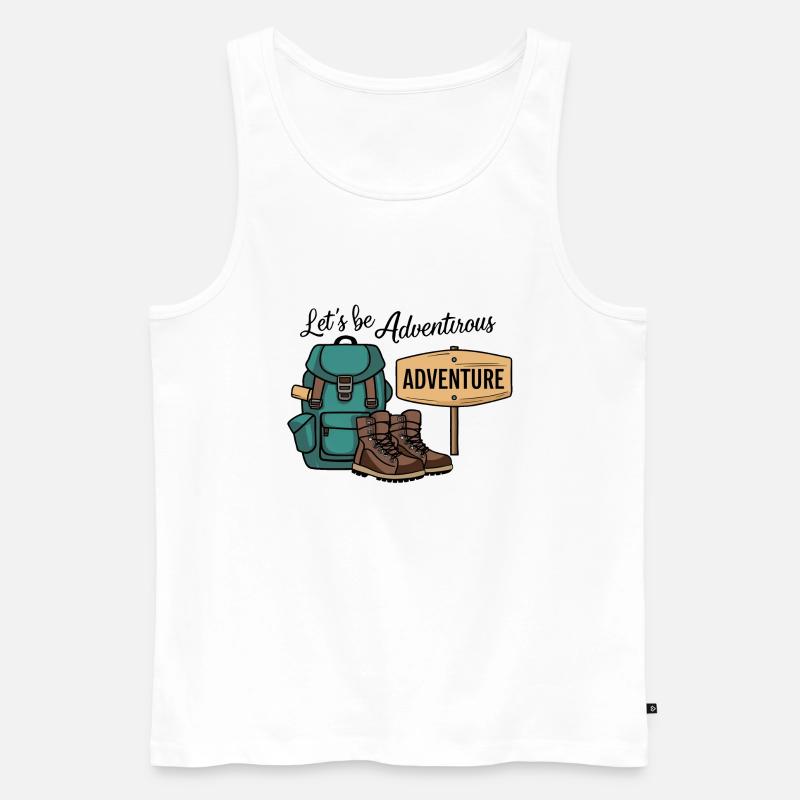 Lass uns abenteuerlich sein. - Männer Premium Bio Tank Top - Weiß