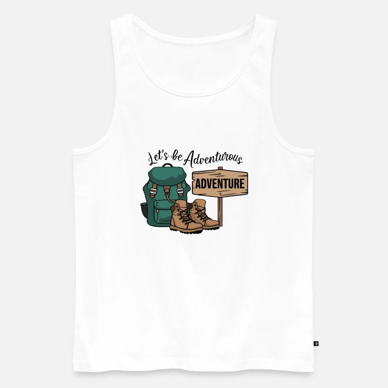 Lass uns abenteuerlich sein. - Männer Premium Bio Tank Top - Weiß