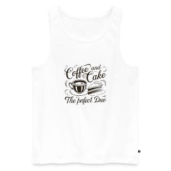 Café et gâteau – le duo parfait. - Débardeur bio Premium Homme - blanc - Devant - AI Model Male 178 light (178cm)