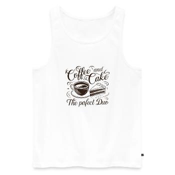 Café et gâteau – le duo parfait. - Débardeur bio Premium Homme - blanc - Devant - AI Model Male 178 light (178cm)