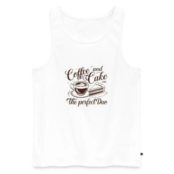 Café et gâteau – le duo parfait. - Débardeur bio Premium Homme - blanc - Devant - AI Model Male 178 light (178cm)
