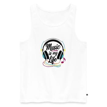 Musik ist mein Leben - Männer Premium Bio Tank Top - Weiß - Vorne - Michal (187cm)