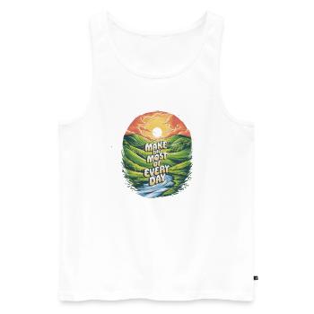 Make the most of every day - Men's Premium Organic Tank Top - white - Front - AI Model Male 178 light (178cm)